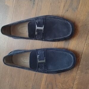 Tod's Men's Navy Suede Bit Loafers